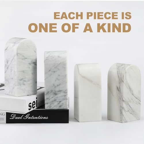 Luxury Marble Bookends for Shelves