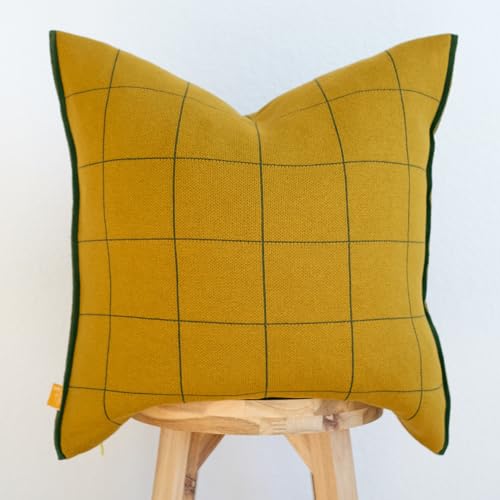 100% Soft Cotton Knitted Modern Window Pane Pillow Cover