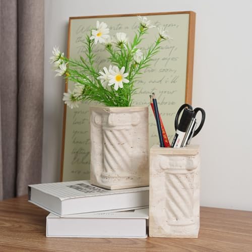 Decorative Roman Column Book Ends & Vase