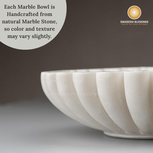 HandCrafted Marble Ruffle Bowl