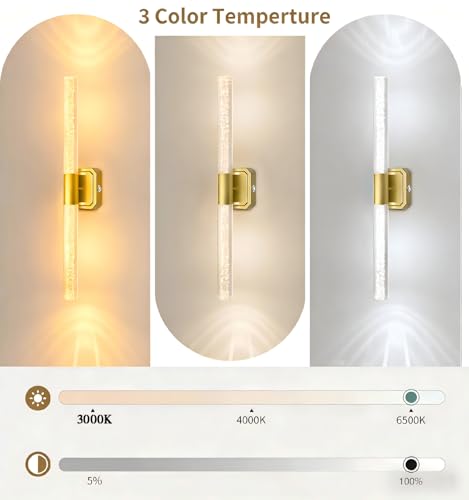 Gold sconces wall Decor Set of 2