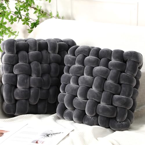 2 Pcs Knot Pillows Square Throw Pillow