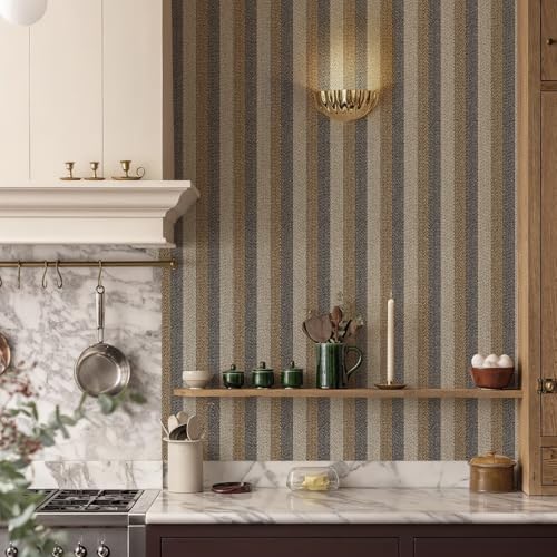 Brown Textured Fabric Wallpaper Peel and Stick Grasscloth Wallpaper