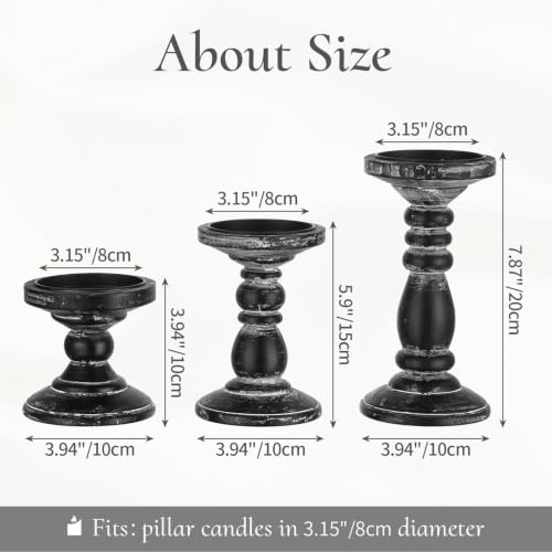 Wood Pillar Candle Holder