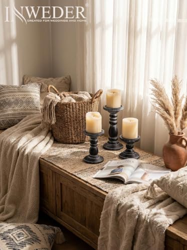 Wood Pillar Candle Holder