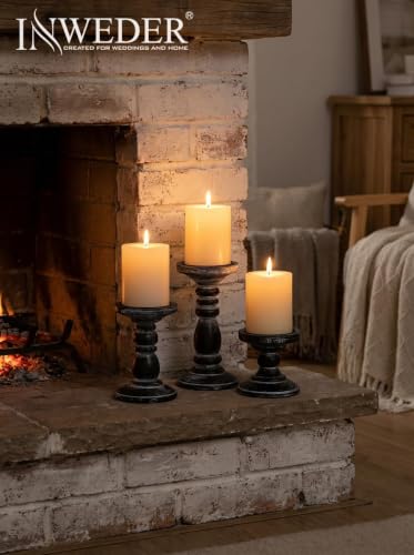 Wood Pillar Candle Holder