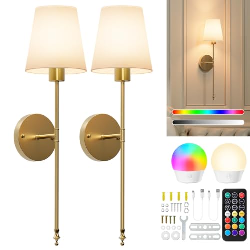 Battery Operated Wall Sconce Set of 2