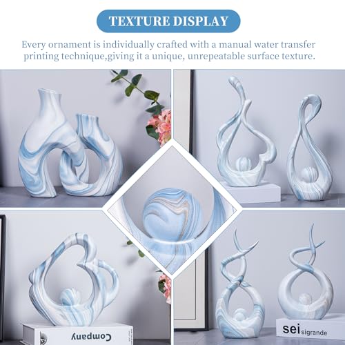 Blue Sculptures Home Decor Table Centerpieces Coffee Table Decor for Living Room
