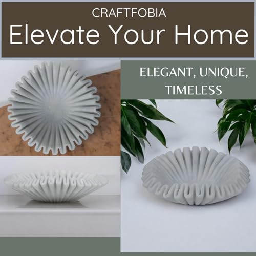 Marble Ruffle Bowl Handcrafted Decorative ScallopBowls