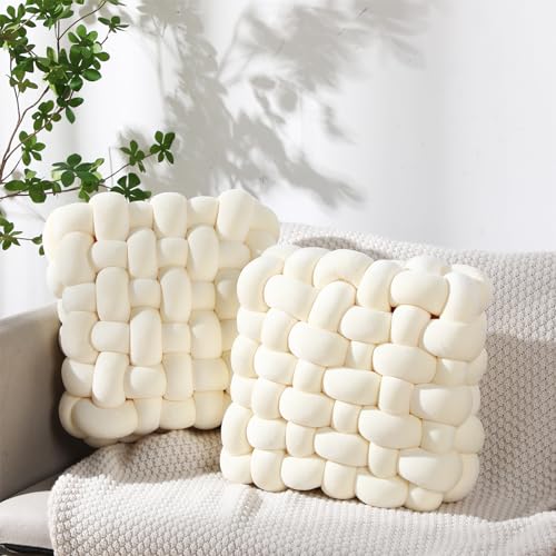2 Pcs Knot Pillows Square Throw Pillow