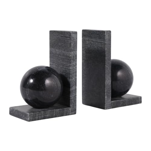 Stylish Orb Marble Book Ends for Home Decor Accent