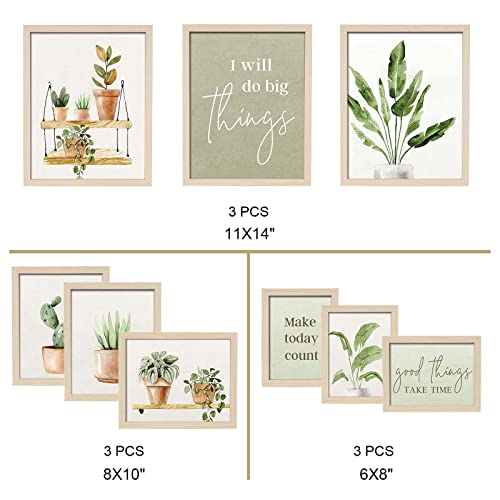 9 Piece Botanical Gallery Wall Art Set