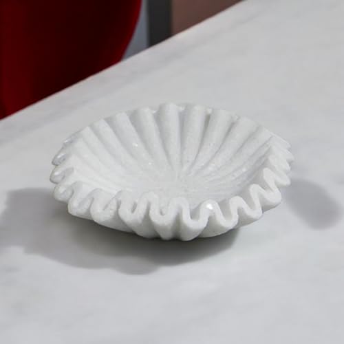Marble Ruffle Bowl Handcrafted Decorative ScallopBowls