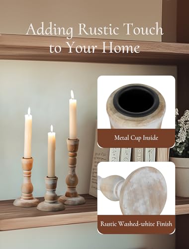 Wood Taper Candle Holders