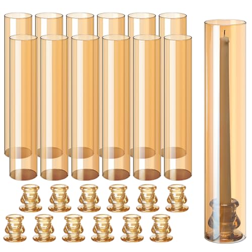 Glass Hurricane Candle Holders Candlestick Bulk 12.6"