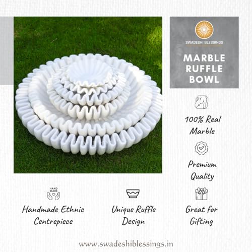 HandCrafted Marble Ruffle Bowl