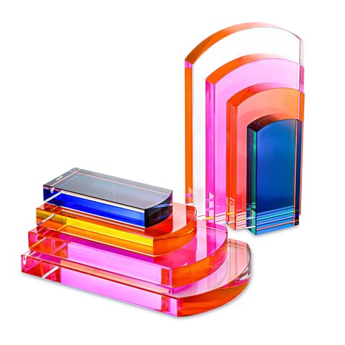 Decorative Crystal Bookends Crystal Glass Bookends for Heavy Books Non