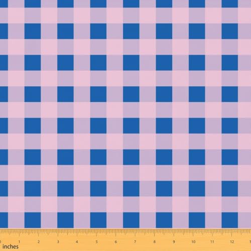 Pink Red Gingham Fabric by The Yard Checkered Soft Flannel Polyester Fabrics for Chairs Sofa