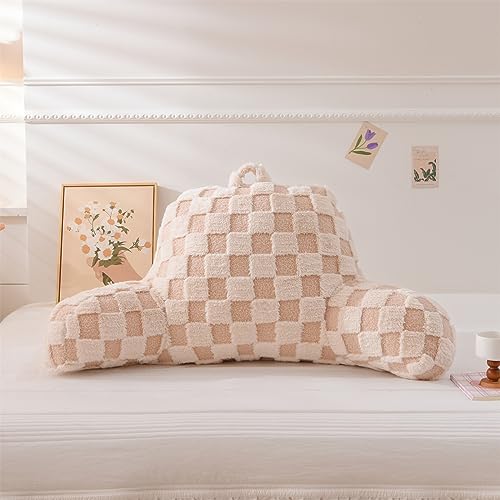 Reading Pillow Bed Rest Wedge Backrest Pillow with Arms Back Support for Sitting Up in Bed Cushion Incline Rest Sleeping Snoring Pillow