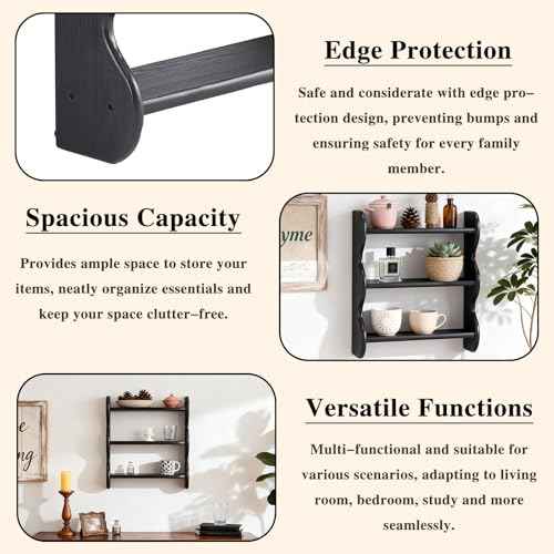 100% Solid Wood Wall Shelf 3