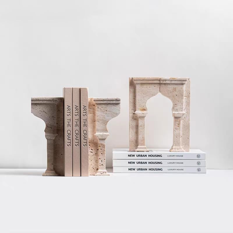 1 Piece Modern Travertine Bookend