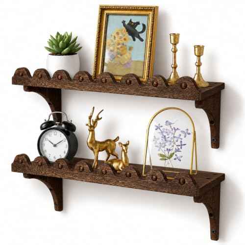 Scalloped Wood Wall Shelves