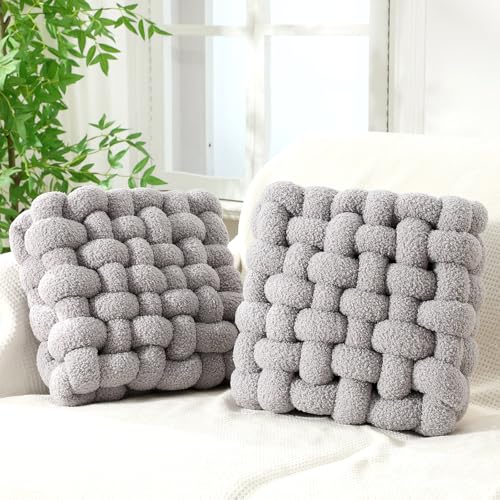 2 Pcs Knot Pillows Square Throw Pillow