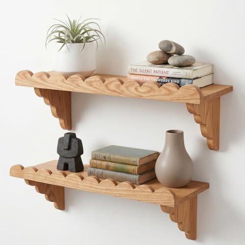2 Pack 17" Scalloped Floating Shelf