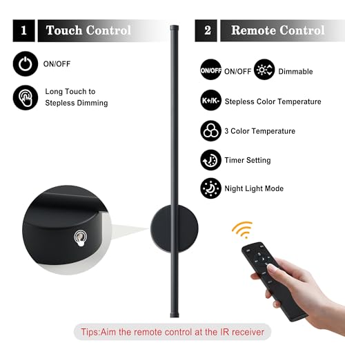 Battery Operated Modern Wall Sconces with Remote Control