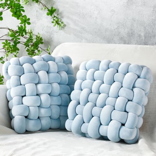2 Pcs Knot Pillows Square Throw Pillow