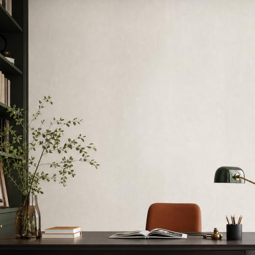 Ivory Embossed Peel and Stick Wallpaper 16" x 354" Beige Skin Textured Cream Matte Self