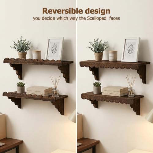 2 Pack 17" Scalloped Floating Shelf