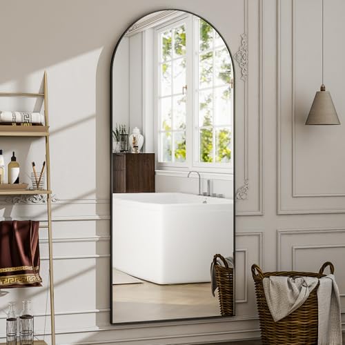 Full Body Mirrors Arched Full Length Mirror with Stand Aluminum Wall Mounted Hanging or Leaning Standing Mirrors