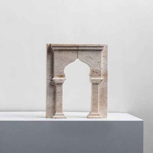 1 Piece Modern Travertine Bookend