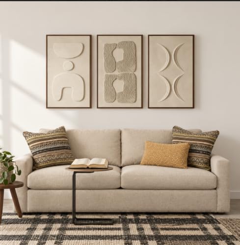 Large 3 Piece 3D Textured Wall Art for Living Room