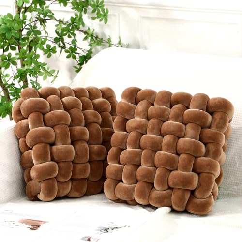 2 Pcs Knot Pillows Square Throw Pillow