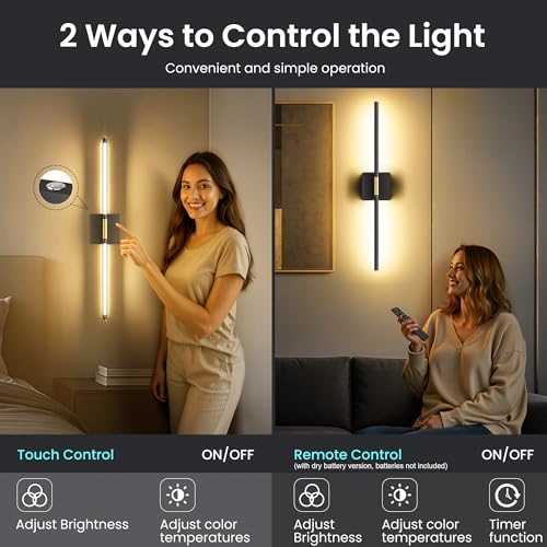 10000mAh Battery Operated Wall Sconces Set of 2