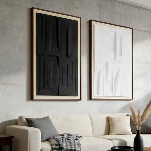 Large 3 Piece 3D Textured Wall Art for Living Room