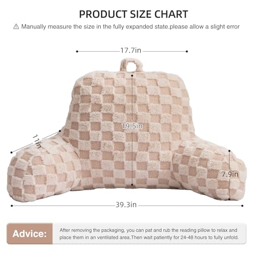 Reading Pillow Bed Rest Wedge Backrest Pillow with Arms Back Support for Sitting Up in Bed Cushion Incline Rest Sleeping Snoring Pillow