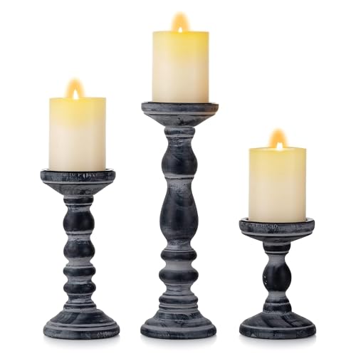 Wood Pillar Candle Holder