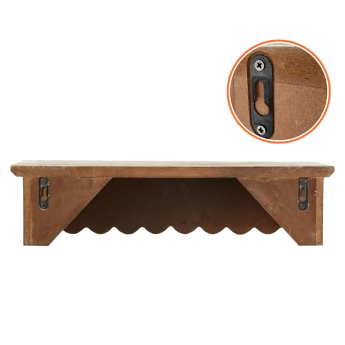 Wood Scalloped Wall Shelf