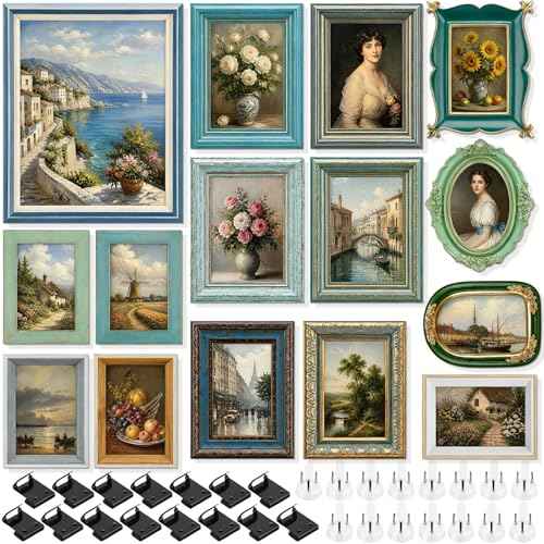 15 Pack Vintage Picture Frames for Wall