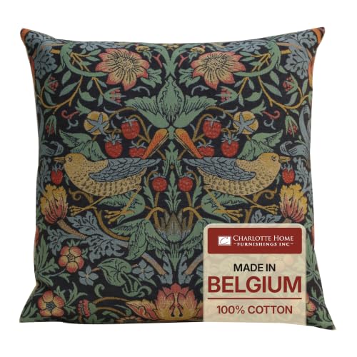 William Morris Woodpecker Left Tapestry Throw Pillow Cover
