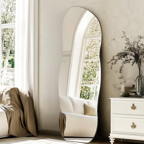 Full Length Mirror 63"x24" Irregular Wall Mirror Frameless for Living Room Bathroom Bedroom Entryway Decor